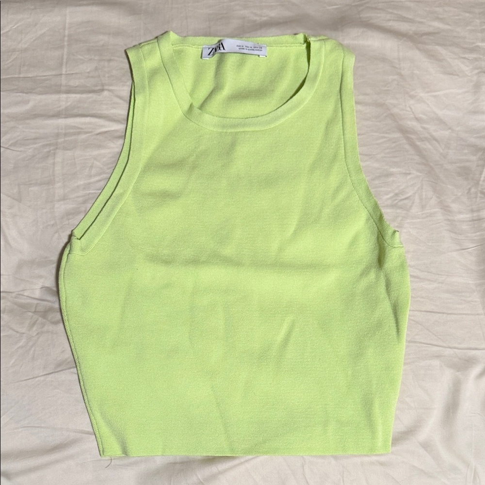 Zara Bright Lime Green Tank Top